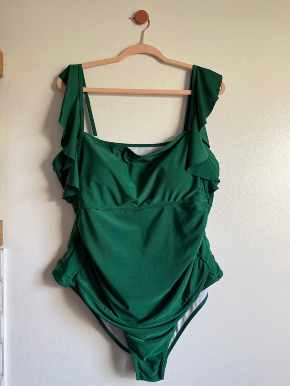 Kelly Green Ruffle One-Piece Swimsuit